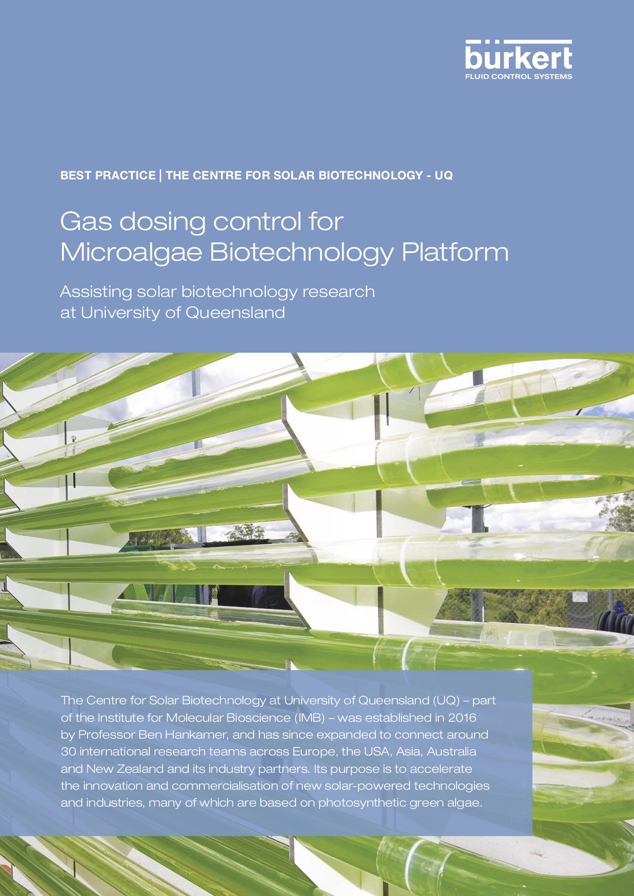 Gas dosing control for Microalgae Biotechnology Platform: Assisting solar biotechnology research at University of Queensland.
